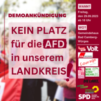 Demo: "Kein Platz für die AfD in unserem Landkreis"